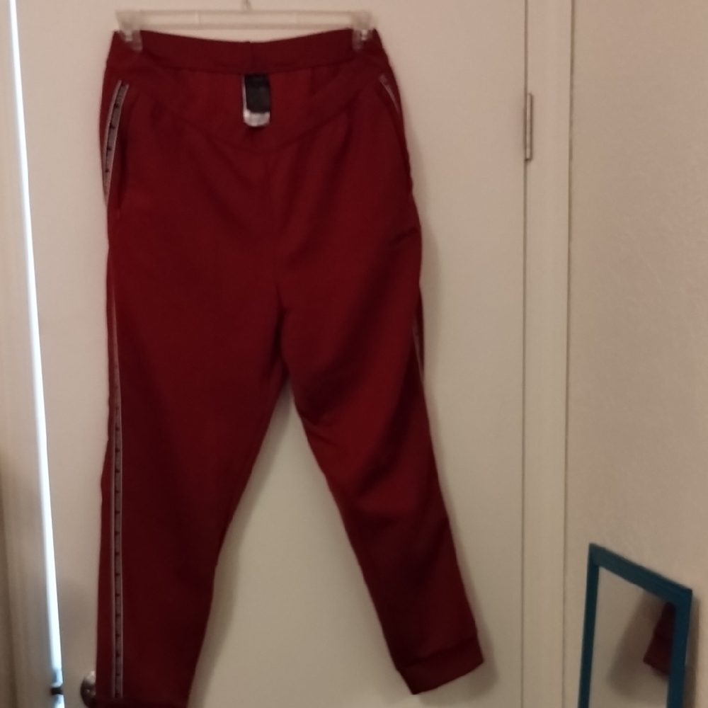 adidas Red Men's Sweatpants with Side Stripes